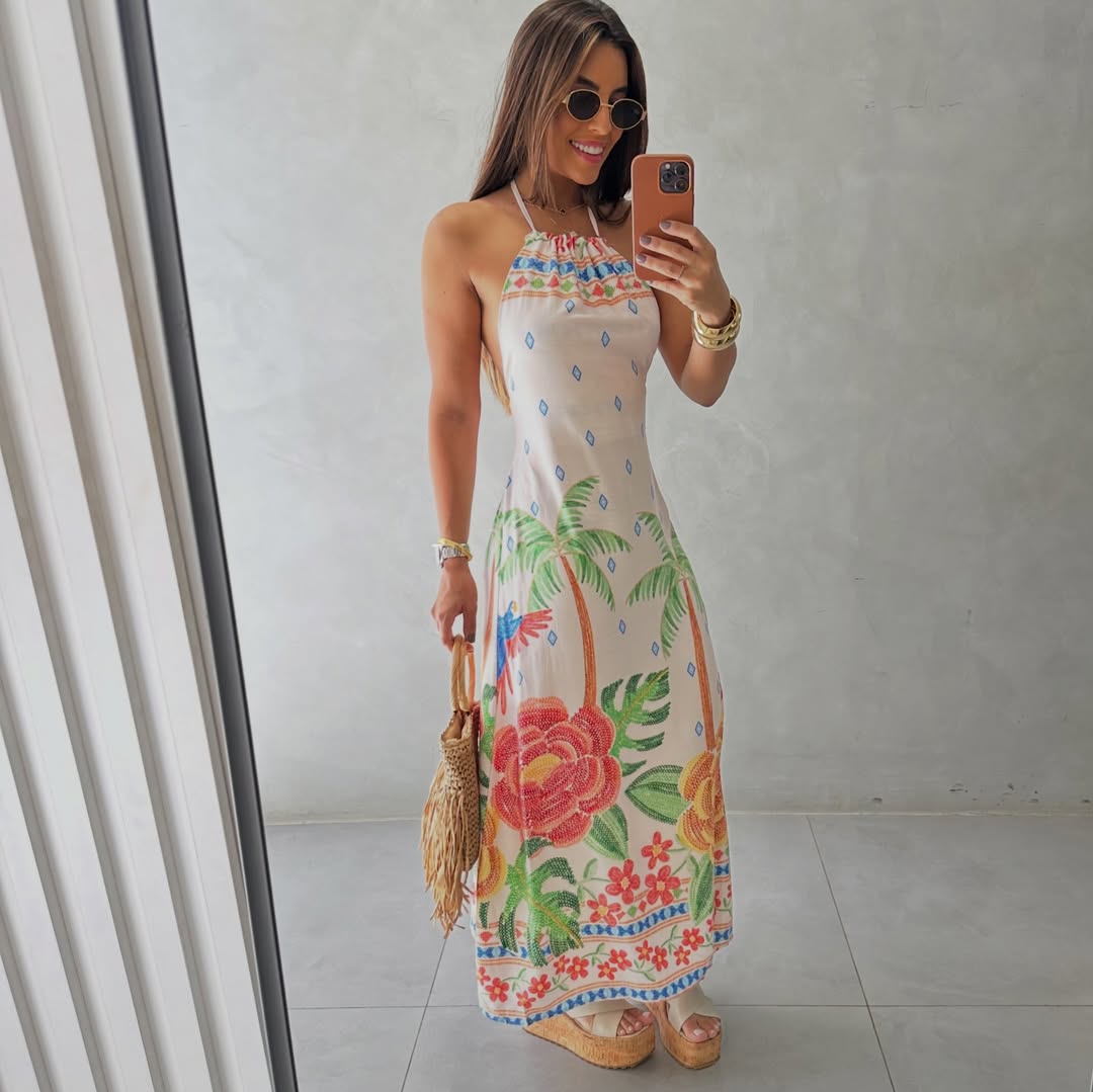 Vestido Jardim Tropical